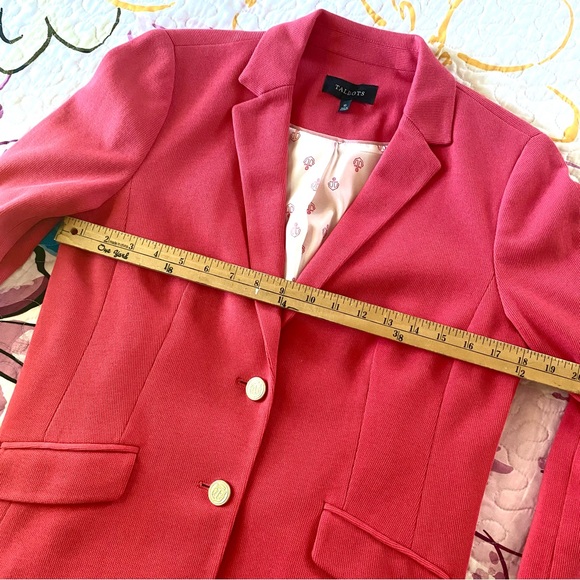Classic Talbots Deep Coral Blzaer Size 10 EUC - Picture 6 of 13